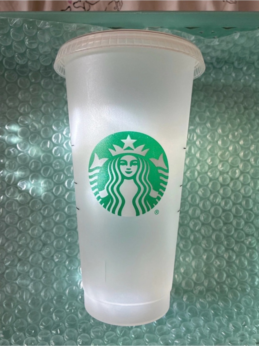 3/$10 Starbucks Frosted Cup with Green Logo Reusable Tumbler Plastic